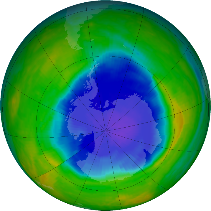 Antarctic ozone map for 26 October 1985